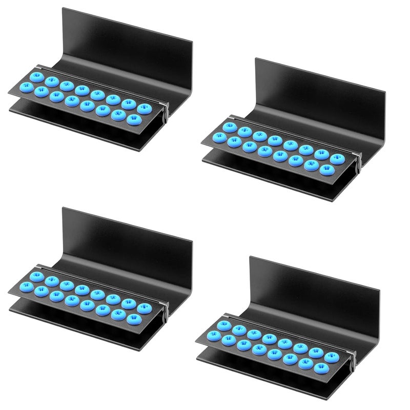 EustomA 16 Holes Burs Holder 4 pcs Block Case High Temperature Sterilizable Autoclavable Burs Holder Box (Black) - Image 1